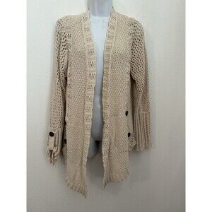 Angel Of The North Beige Knit Cardigan